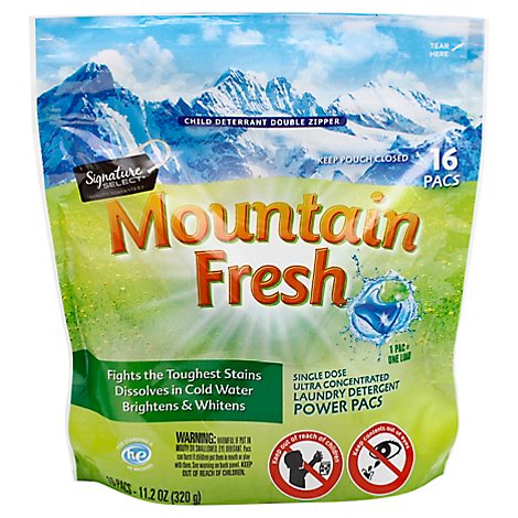 Signature Select Laundry Detergent Pacs Mountain Fresh - 16 CT