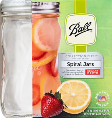 Ball Collection Elite Design Series Rm Pint Spiral Jars - 4 CT - Image 2