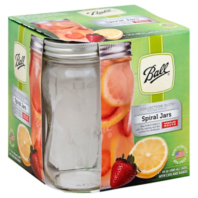 Ball Collection Elite Design Series Rm Pint Spiral Jars - 4 CT