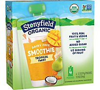 Stonyfield Organic Tropical Twist Dairy Free Smoothie Pouches - 4-3.2 Oz