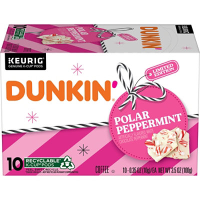 Dunkin Donut Coffee K Cup Pods Peppermint Mocha - 10 Count