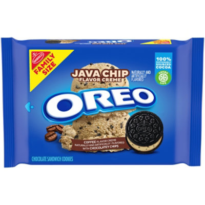 OREO Cookies Sandwich Java Chip Flavored Creme Chocolate Family Size - 17 Oz