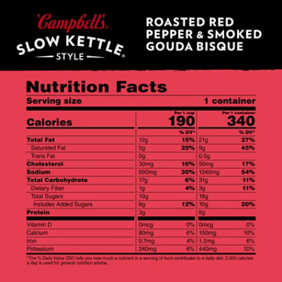 Campbell's Slow Kettle Roasted Red Pepper & Smoked Gouda Bisque - 15.5 Oz - Image 4