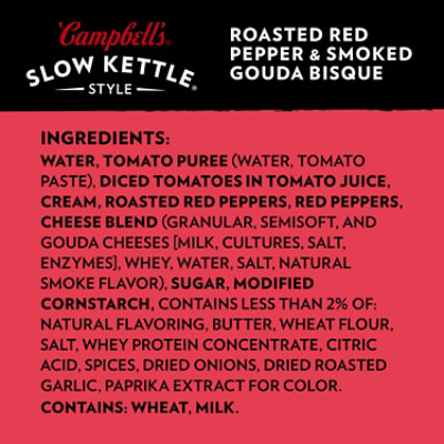 Campbell's Slow Kettle Roasted Red Pepper & Smoked Gouda Bisque - 15.5 Oz - Image 3