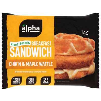 Alpha Plant Based Breakfast Sandwich Chik'n & Maple Waffle - 4.7 Oz - Image 3