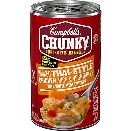 Campbells Chunky Wicked Thai Style Chicken W/rice & Vegetables - 18.6 OZ - Image 2