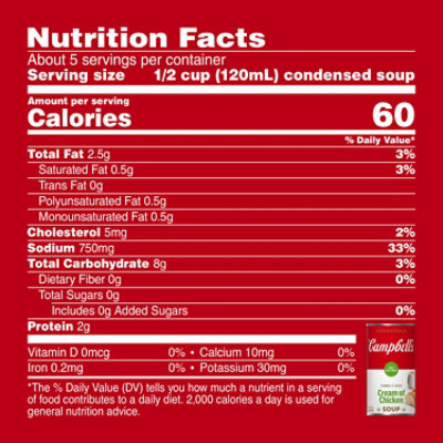 Campbell's Condensed 98% Fat Free Cream of Chicken Soup - 22.6 Oz - Image 4