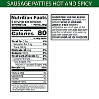 MorningStar Farms Meatless Sausage Patties Plant Based Protein Hot and Spicy 6 Count - 8 Oz  - Image 3