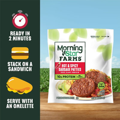 MorningStar Farms Veggie Breakfast Sausage Patties Hot and Spicy - 8 Oz - Image 3