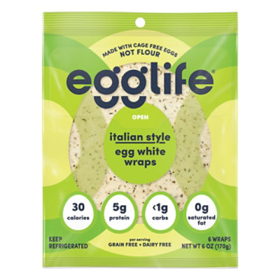 Egglife Egg White Wrap Itln Style - 20 CT