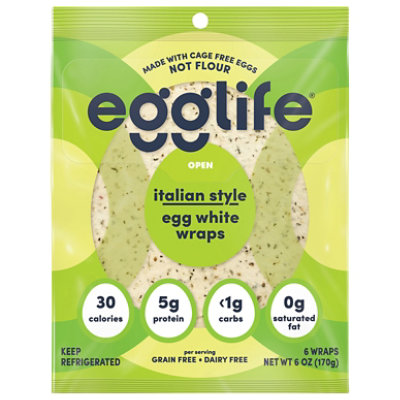 Egglife Egg White Wrap Itln Style - 20 CT