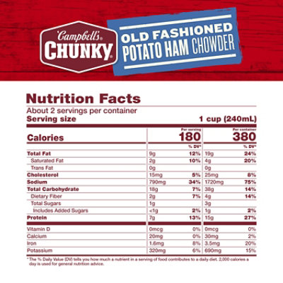 Campbell's Chunky Old Fashioned Potato Ham Chowder - 18.8 Oz - Image 4