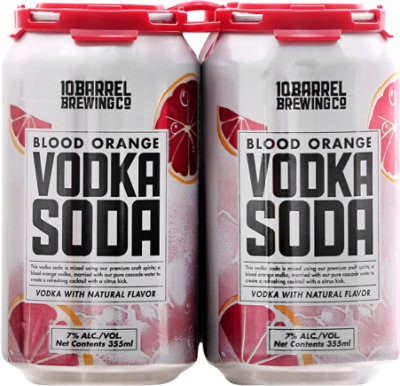 10 Barrel Brewing Co. Blood Orange Vodka Soda In Cans - 4-12 Fl. Oz. - Image 2