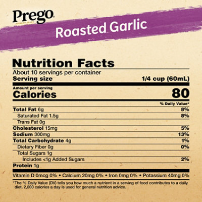 Prego Alfredo Sauce with Roasted Garlic and Parmesan Cheese - 22 Oz - Image 4