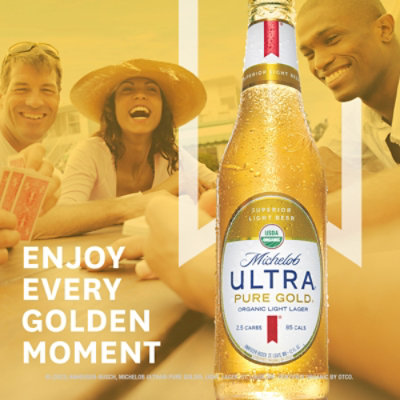 Michelob ULTRA Pure Gold 3.8% ABV Organic Light Lager Beer In Bottles - 18-12 Fl. Oz. - Image 3