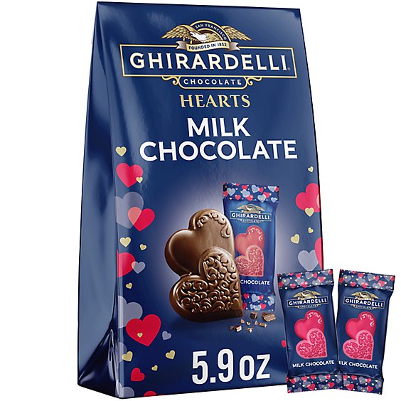 Ghirardelli Duet Hearts Milk Chocolate - 5.9 Oz