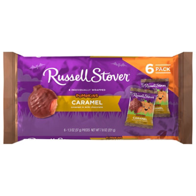Russell Stover Milk Chocolate Caramel Pumpkins - 6 Count - Image 1