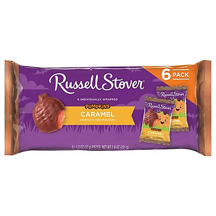 Russell Stover Milk Chocolate Caramel Pumpkins - 6 Count - Image 1