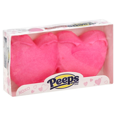 Peeps Just Born Pink Hearts 2 Ct Valentine - 1.125 OZ