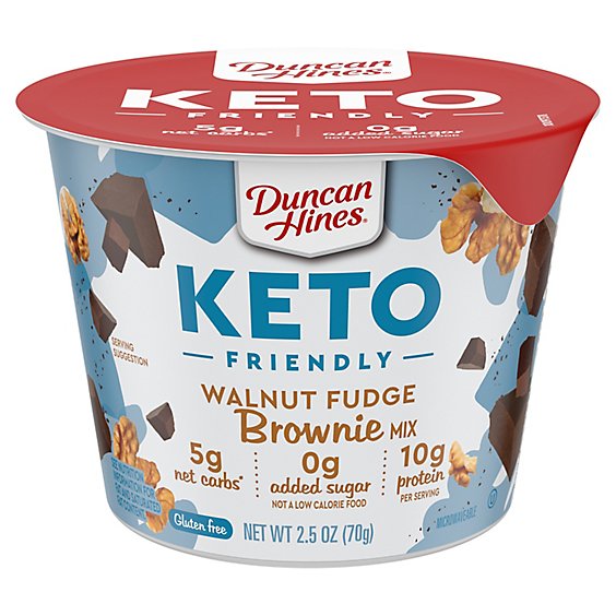 Duncan Hines Keto Friendly Gluten Free No Sugar Added Walnut Fudge Brownie Mix - 2.5 Oz