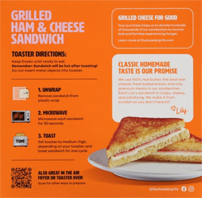 Lilys Toaster Grills Sandwich Grilled Ham & Cheese - 7.4 Oz - Image 6