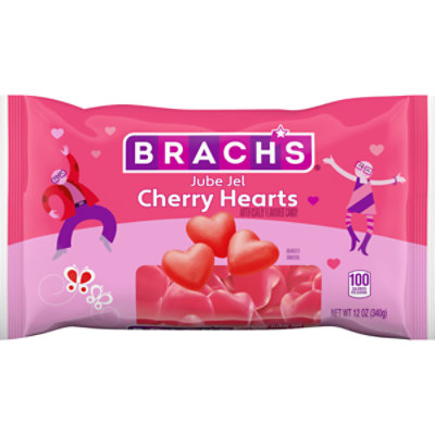 Brach's Valentines Day Candy Jube Jel Cherry Hearts - 12 Oz