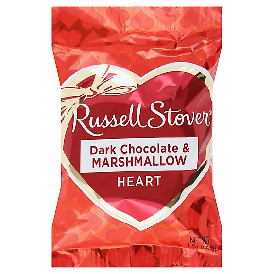Russell Stover Dark Chocolate Mm Heart Bar - 1 OZ