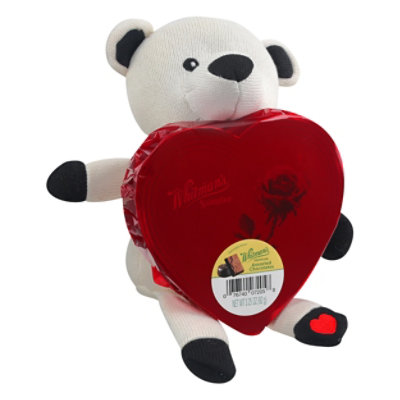 russell stover red foil heart with bear