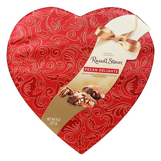 Russell Stover Pecan Delight Satin Heart - 8 OZ