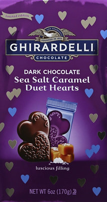 Ghirardelli Duet Hearts Sea Salt Caramel Dark Chocolate - 6 Oz