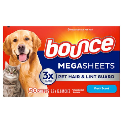 Bounce Dryer Sheets For Pet Hair & Lint Guard Mega Fresh Scent - 50 Count - Image 7