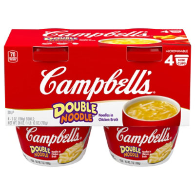 Campbell's Double Noodle Soup Microwavable Bowl With Original