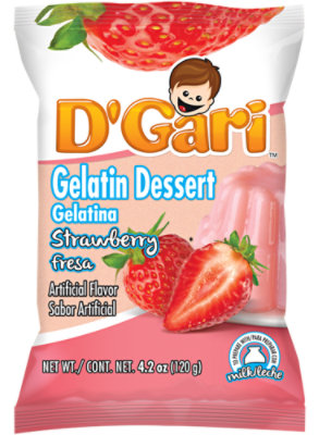 D'gari Strawberry W/milk Gelatin Mix - 4.2 OZ