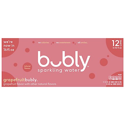 Bubly Sparkling Water Grapefruit 16 Fluid Ounce/ 12 Pack - 192 FZ - Image 2