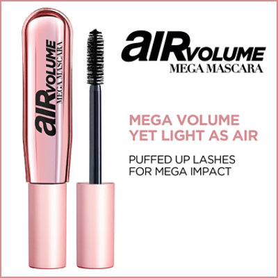 L'Oreal Paris Air Mega Volumizing Lightweight Blackest Black Washable Mascara - 0.3 Oz - Image 3