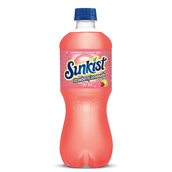Sunkist Strawberry Lemonade Soda Bottle - 20 Fl. Oz.