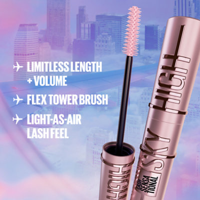 Maybelline Lash Sensational Sky High Washable Mascara Makeup Blackest Black - 0.24 Fl. Oz. - Image 5