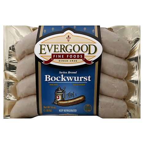 Evergood Beef Swiss Bockwurst Sausage - 13 OZ