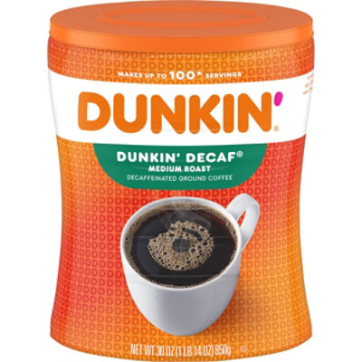 Dunkin Decaffeinated Original Blend Coffee Canister - 30 OZ - Image 1