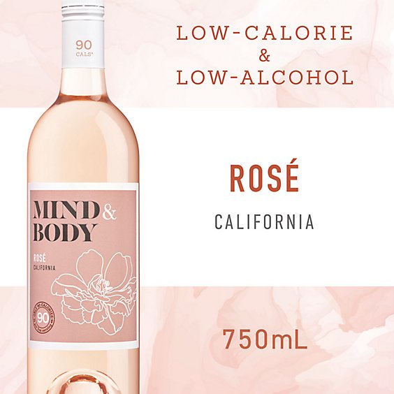 Mind & Body Low Alcohol And Low Calorie Rose Wine Bottle - 750 Ml