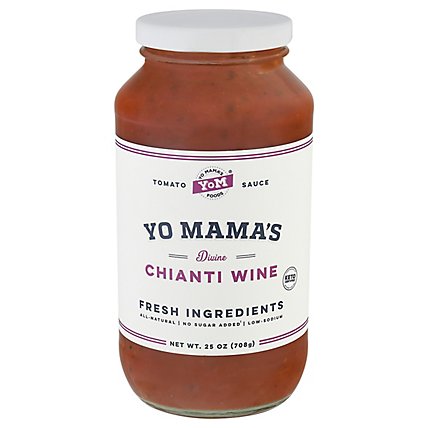 Yo Mamas Foods Tomato Sauce Divine Chianti Wine - 25 Oz - Image 1