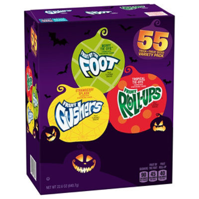 Fruit Roll Ups Fruit by the Foot Gushers Snacks Variety Pack, 8 ct