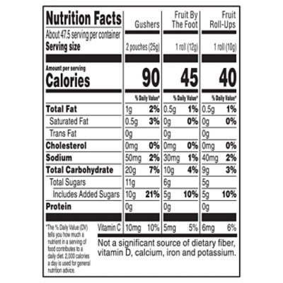 Fruit Roll-ups Fruit By The Foot Gushers 55 Count Variety Pack - 22.6 OZ - Image 4