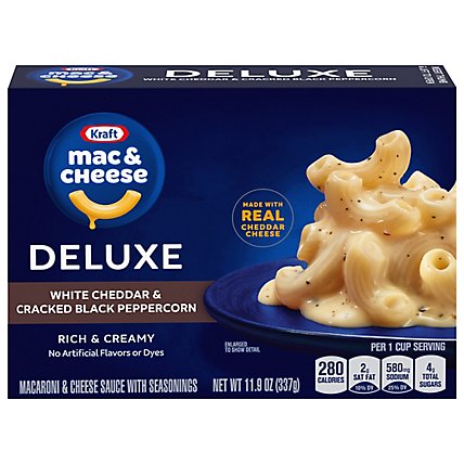 Kraft Deluxe White Cheddar & Cracked Black Peppercorn Macaroni & Cheese Dinner Box - 11.9 Oz - Image 5