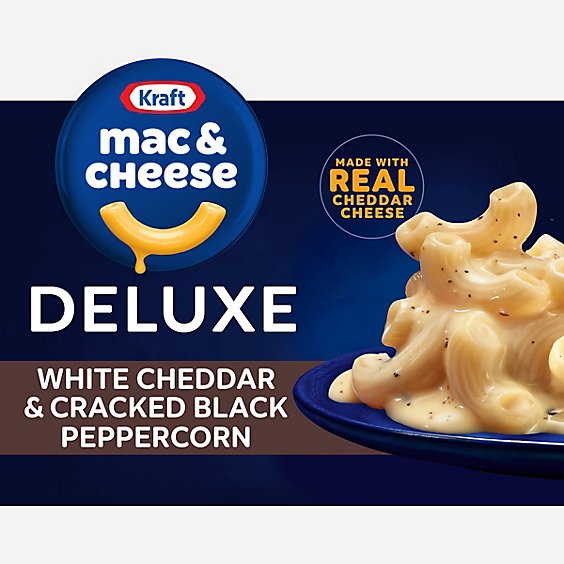 Kraft Deluxe White Cheddar & Cracked Black Peppercorn Macaroni & Cheese Dinner Box - 11.9 Oz