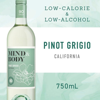 Mind & Body Pinot Grigio Low Alcohol Low Calorie White Wine Bottle - 750 Ml - Image 1