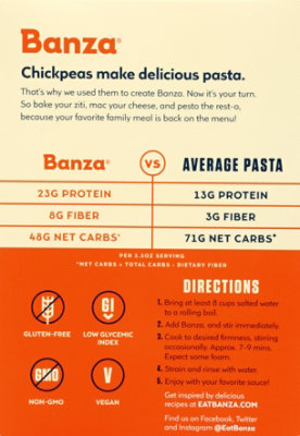 Banza Chickpeas Made Gemelli Pasta  - 8 Oz - Image 6