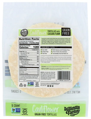 La Tortilla Factory Cauliflower Cassava Flour Gluten Free Tortillas - 5 CT - Image 2