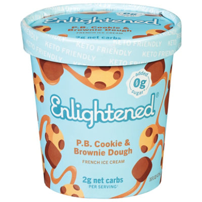 Enlightened Ice Cream Peanut Butter Cookie & Brownie Dough - 16 Fl. Oz. - Image 3