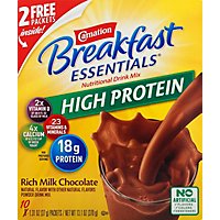 Carnation Breakfast Essentials High Protein Nutritional Mix Chocolate Powder Drink - 10 Count - Image 2